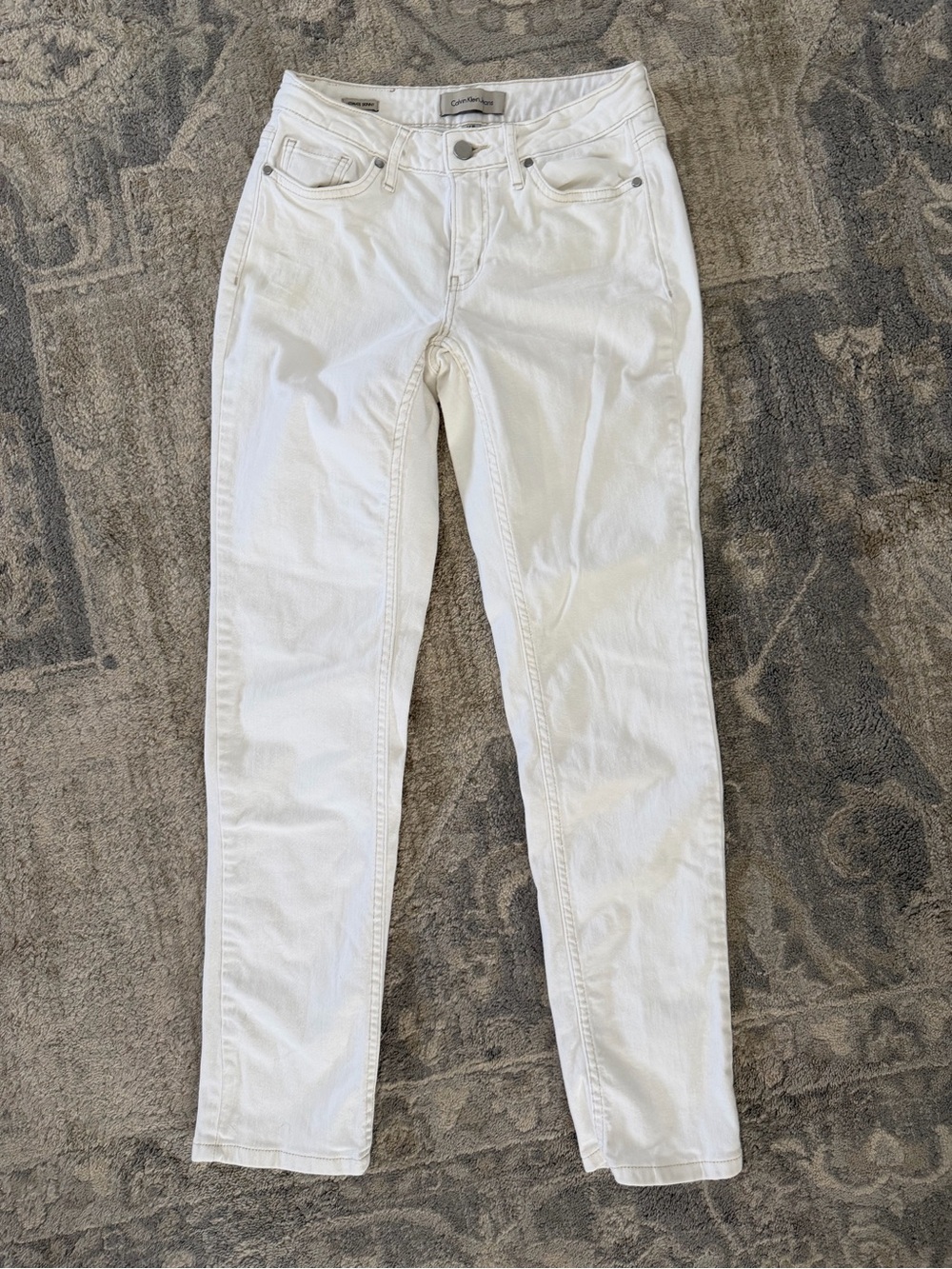 Calvin Klein White straight Leg Slim Jeans